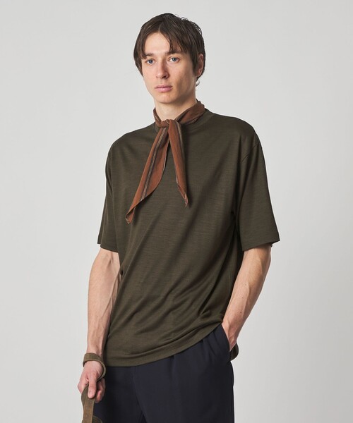 Steven Alan（スティーブンアラン）の「＜Steven Alan＞ メリノウール クルーネック ショートスリーブ Tシャツ（Tシャツ/カットソー・メンズ・オリーブ/ダークブラウン・XL/L/M/S）」の8枚目の写真