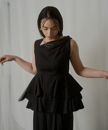 LE'RURE | Twist neck peplum set up pants(パンツドレス)