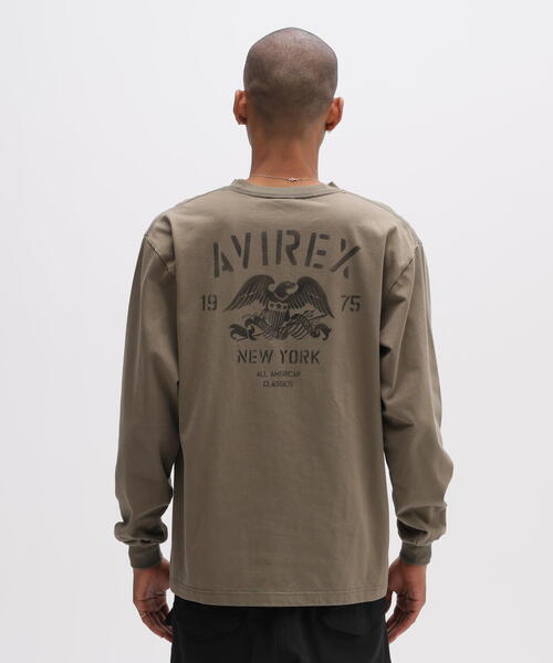 AVIREX(アヴィレックス)の「STENCIL L/S T-SHIRT / ステンシル 長袖Tシャツ / AVIREX / アヴィレックス(Tシャツ/カットソー・メンズ・チャコールグレー/オリーブ系/ナチュラル・XL/M/L/2XL)」の8枚目の写真