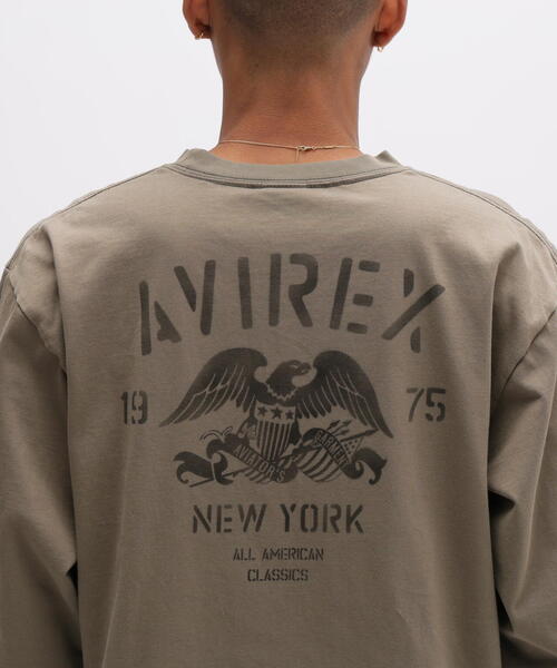 AVIREX(アヴィレックス)の「STENCIL L/S T-SHIRT / ステンシル 長袖Tシャツ / AVIREX / アヴィレックス(Tシャツ/カットソー・メンズ・チャコールグレー/オリーブ系/ナチュラル・XL/M/L/2XL)」の12枚目の写真