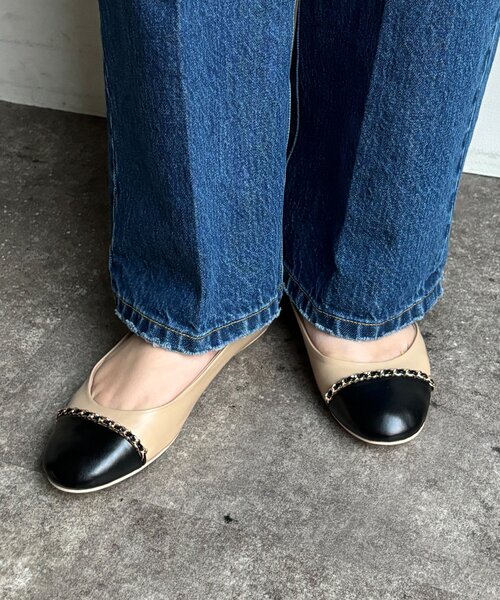 DouDou（ドゥドゥ）の「【WEB限定】チェーンフラットパンプス（その他シューズ・レディース・ブラック/ベージュ・24.5cm/24cm/23.5cm/23cm）」の12枚目の写真