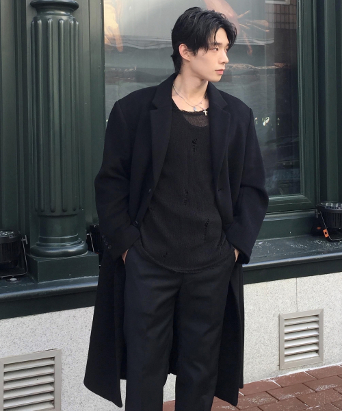 MINDBRIDGE（マインドブリッジ）の「ドゥグッド_[COUTURE]カシミヤオーバーサイズシングルコート（チェスターコート・メンズ・ブラック・100/105/95）」の4枚目の写真