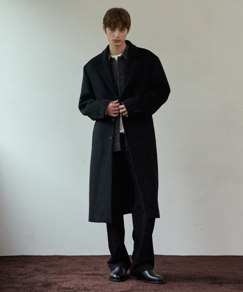 MINDBRIDGE（マインドブリッジ）の「ドゥグッド_[COUTURE]カシミヤオーバーサイズシングルコート（チェスターコート・メンズ・ブラック・100/105/95）」の17枚目の写真