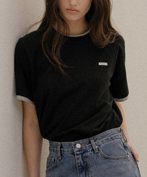 Coloring layered T-shirt [KNSS03TS35]_Black