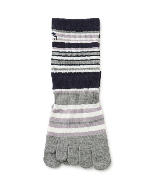adabat（アダバット）の「5本指ボーダーウォームソックス（ソックス/靴下・レディース・ネイビー系2/ホワイト系3/グレー系2・00）」の3枚目の写真