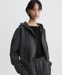 DEFINE（ディファイン）の「(W) ネオプレン クロップ フードパーカー チャコール（パーカー）」