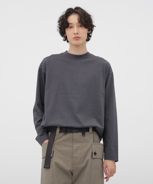 MHL.（エムエイチエル）の「SMOOTH COTTON JERSEY TOP（Tシャツ/カットソー・メンズ・グレー系その他3/ホワイト/ブラック・LARGE/MEDIUM）」の3枚目の写真
