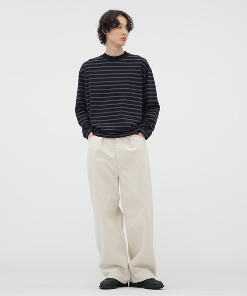 MHL.（エムエイチエル）の「SMOOTH COTTON JERSEY TOP（Tシャツ/カットソー・メンズ・グレー系その他3/ホワイト/ブラック・LARGE/MEDIUM）」の7枚目の写真