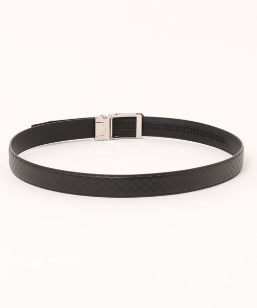 m.f.editorial（エムエフエディトリアル）の「【アジャストフリー 表牛革】m.f.エディトリアル メンズ 市松型押しベルト（ベルト・メンズ・ブラック・FREE）」の3枚目の写真