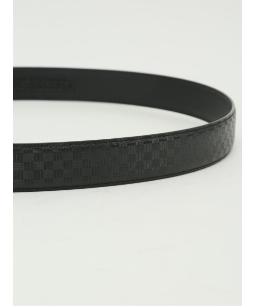 m.f.editorial（エムエフエディトリアル）の「【アジャストフリー 表牛革】m.f.エディトリアル メンズ 市松型押しベルト（ベルト・メンズ・ブラック・FREE）」の6枚目の写真