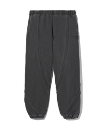 Curved Line Dyed Sweatpants - Charcoal