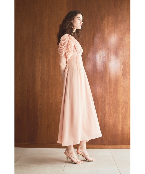 Estella.K(エステラケー)の「Vina Dress ドレープスリーブソフトドレス(ワンピース・レディース・ブラック系その他/レッド/ピンクベージュ・FREE)」の18枚目の写真