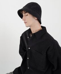 LIEU HOMME（リュウオム）の「ステッチコーデュロイバケットハット_ブラック（ハット）」