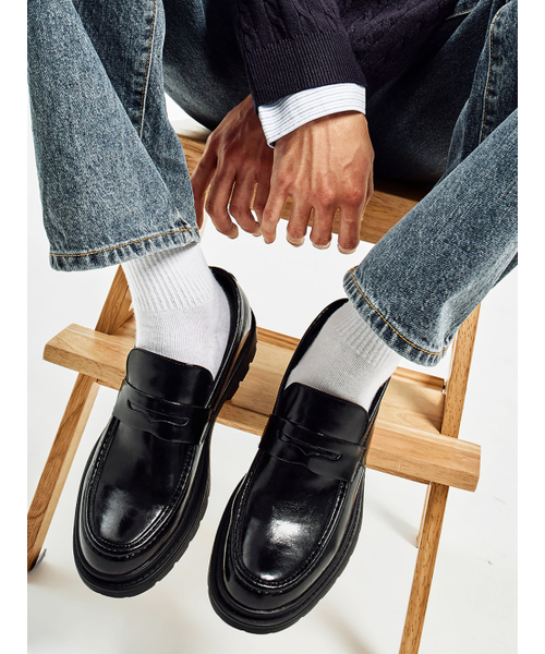 musinsa standard ローファー 新品タグ付き 革靴　Vibram セール】MUSINSA｜ムシンサのローファー（ブラック/黒色系）通販