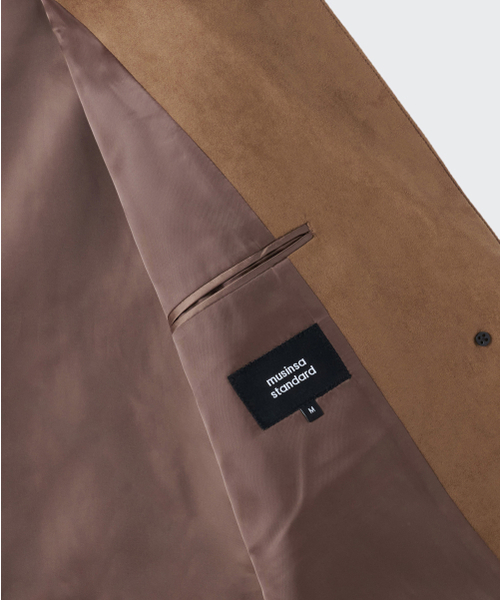 MUSINSA STANDARD WOMAN（ムシンサスタンダードウーマン）の「ウィメンズ シンセティックスエード オーバーサイズ ブレザー [ライトブラウン]（テーラードジャケット・レディース・その他・SMALL/LARGE/X-SMALL/MEDIUM）」の7枚目の写真