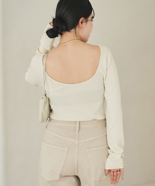 plage（プラージュ）の「Softy boucle cotton ニット（ニット/セーター・レディース・ブラウン/ホワイト系その他・FREE）」の2枚目の写真