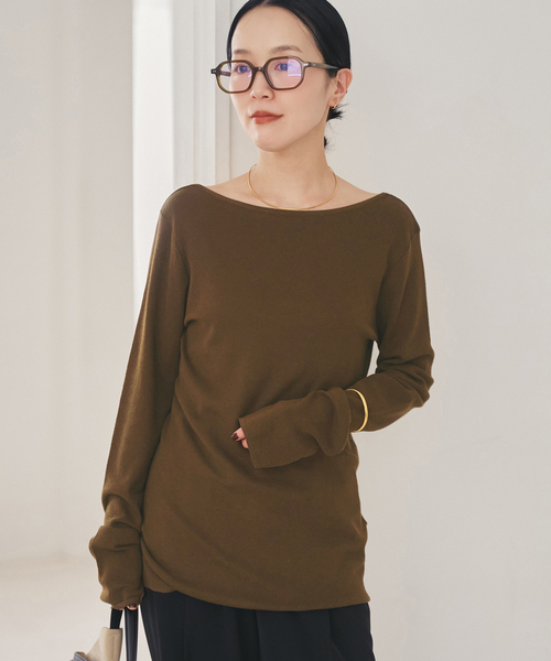 plage（プラージュ）の「Softy boucle cotton ニット（ニット/セーター・レディース・ブラウン/ホワイト系その他・FREE）」の16枚目の写真