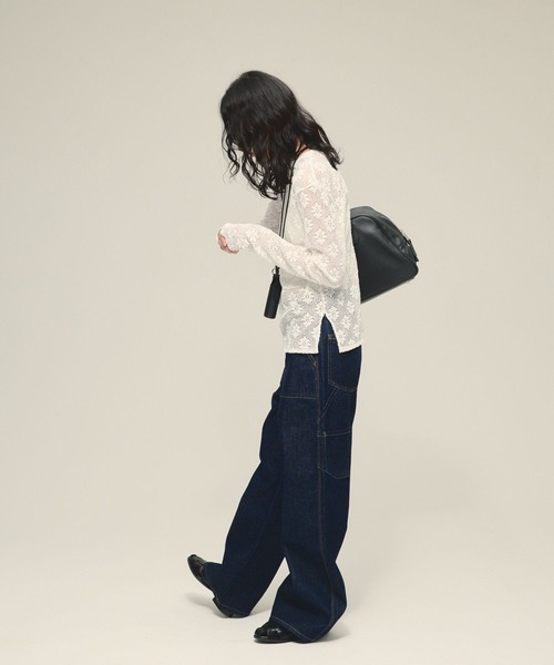 eL（エル）の「【eL】Mesh Lace Pullover/641305（Tシャツ/カットソー・レディース・ブラック/オフホワイト・FREE）」の4枚目の写真