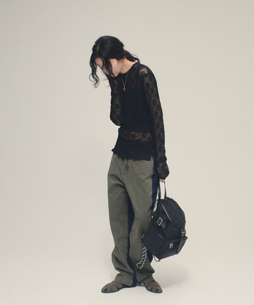 eL（エル）の「【eL】Mesh Lace Pullover/641305（Tシャツ/カットソー・レディース・ブラック/オフホワイト・FREE）」の12枚目の写真