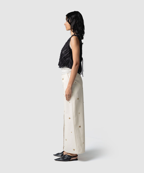 muller of yoshiokubo(ミュラーオブヨシオクボ)の「muller of yoshiokubo ミュラーオブヨシオクボ / RUFFLE CHIFFON LAYER TOP マルチウェイラッフルシフォンレイヤートップス / MLS26205(その他トップス・レディース・ブラック/アイボリー/ブルー・FREE)」の5枚目の写真