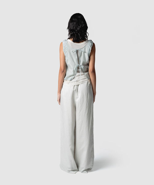muller of yoshiokubo(ミュラーオブヨシオクボ)の「muller of yoshiokubo ミュラーオブヨシオクボ / RUFFLE CHIFFON LAYER TOP マルチウェイラッフルシフォンレイヤートップス / MLS26205(その他トップス・レディース・ブラック/アイボリー/ブルー・FREE)」の9枚目の写真