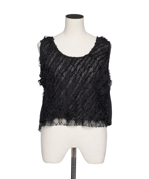 muller of yoshiokubo(ミュラーオブヨシオクボ)の「muller of yoshiokubo ミュラーオブヨシオクボ / RUFFLE CHIFFON LAYER TOP マルチウェイラッフルシフォンレイヤートップス / MLS26205(その他トップス・レディース・ブラック/アイボリー/ブルー・FREE)」の10枚目の写真