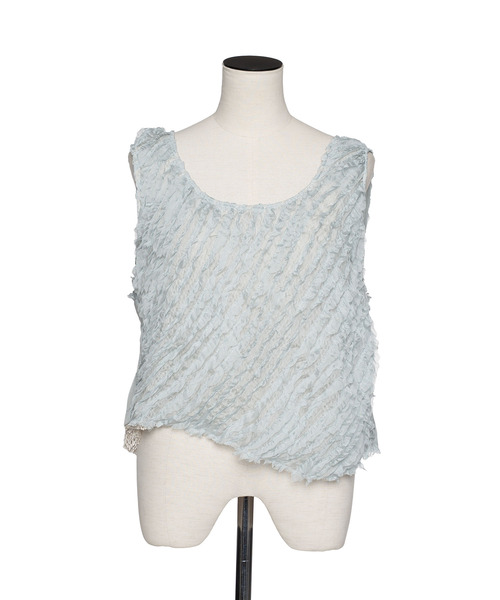 muller of yoshiokubo(ミュラーオブヨシオクボ)の「muller of yoshiokubo ミュラーオブヨシオクボ / RUFFLE CHIFFON LAYER TOP マルチウェイラッフルシフォンレイヤートップス / MLS26205(その他トップス・レディース・ブラック/アイボリー/ブルー・FREE)」の14枚目の写真