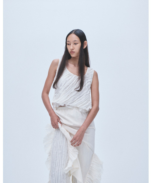 muller of yoshiokubo(ミュラーオブヨシオクボ)の「muller of yoshiokubo ミュラーオブヨシオクボ / RUFFLE CHIFFON LAYER TOP マルチウェイラッフルシフォンレイヤートップス / MLS26205(その他トップス・レディース・ブラック/アイボリー/ブルー・FREE)」の18枚目の写真