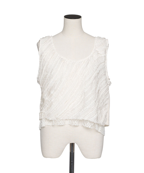 muller of yoshiokubo(ミュラーオブヨシオクボ)の「muller of yoshiokubo ミュラーオブヨシオクボ / RUFFLE CHIFFON LAYER TOP マルチウェイラッフルシフォンレイヤートップス / MLS26205(その他トップス・レディース・ブラック/アイボリー/ブルー・FREE)」の12枚目の写真