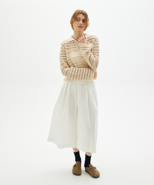 full/fill.(フルフィル)の「crochet lace polo tops/クロシェレースポロトップス(ポロシャツ・レディース・ブラック/ナチュラル・FREE)」の5枚目の写真