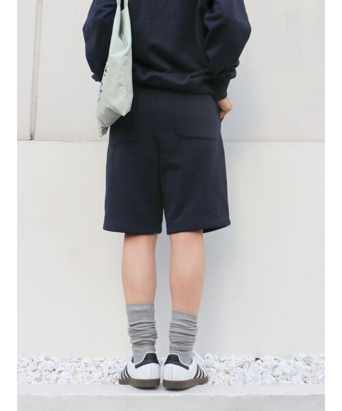 FRUIT OF THE LOOM(フルーツオブザルーム)の「FRUIT OF THE LOOM別注 ロゴスウェットハーフパンツ(スウェットパンツ・レディース・アイボリー/ネイビー・FREE)」の4枚目の写真