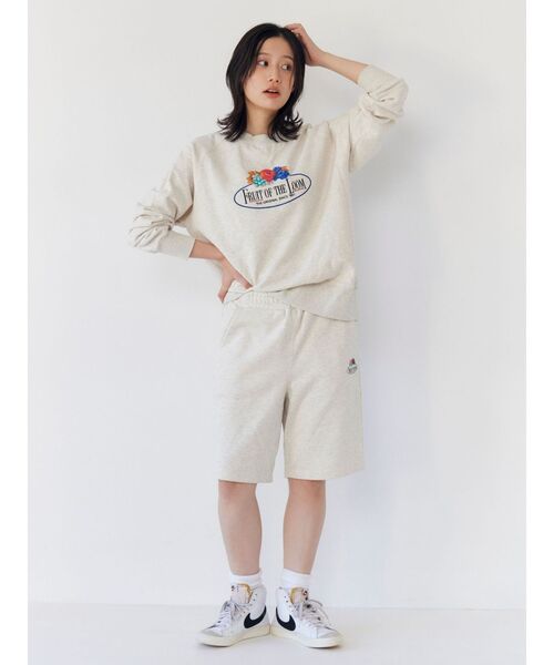 FRUIT OF THE LOOM(フルーツオブザルーム)の「FRUIT OF THE LOOM別注 ロゴスウェットハーフパンツ(スウェットパンツ・レディース・アイボリー/ネイビー・FREE)」の11枚目の写真