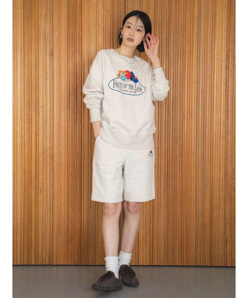 FRUIT OF THE LOOM(フルーツオブザルーム)の「FRUIT OF THE LOOM別注 ロゴスウェットハーフパンツ(スウェットパンツ・レディース・アイボリー/ネイビー・FREE)」の15枚目の写真