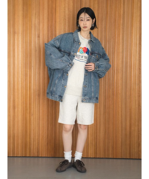 FRUIT OF THE LOOM(フルーツオブザルーム)の「FRUIT OF THE LOOM別注 ロゴスウェットハーフパンツ(スウェットパンツ・レディース・アイボリー/ネイビー・FREE)」の19枚目の写真
