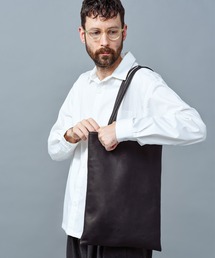 MR.OLIVE | MR.OLIVE/ミスターオリーブ IMPERMA-LEATHER / FLAT TOTE BAG (LARGE) 牛革 レザートートバッグ 2026年春夏(トートバッグ)