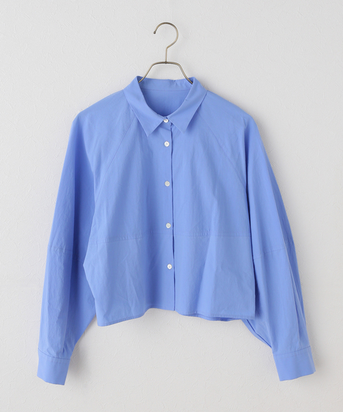 JOURNAL STANDARD（ジャーナルスタンダード）の「シュリンクコットンコクーンシャツ（シャツ/ブラウス・レディース・ホワイト/アイボリー/ブルー・FREE）」の3枚目の写真