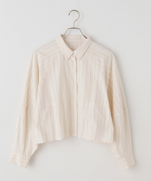 JOURNAL STANDARD（ジャーナルスタンダード）の「シュリンクコットンコクーンシャツ（シャツ/ブラウス・レディース・ホワイト/アイボリー/ブルー・FREE）」の2枚目の写真