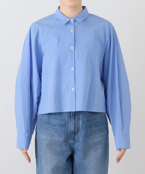 JOURNAL STANDARD（ジャーナルスタンダード）の「シュリンクコットンコクーンシャツ（シャツ/ブラウス・レディース・ホワイト/アイボリー/ブルー・FREE）」の11枚目の写真