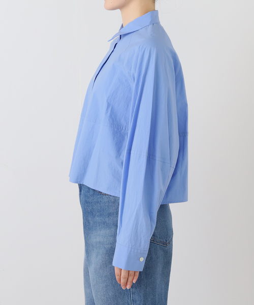 JOURNAL STANDARD（ジャーナルスタンダード）の「シュリンクコットンコクーンシャツ（シャツ/ブラウス・レディース・ホワイト/アイボリー/ブルー・FREE）」の12枚目の写真