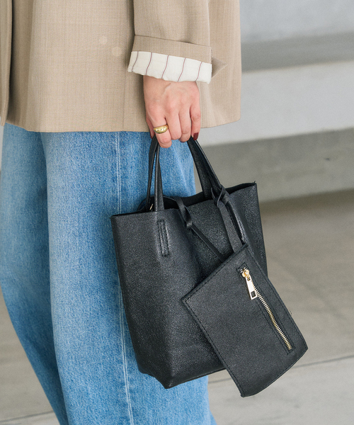 LE TALON（ルタロン）の「MILLELA FIRENZE/ミレッラ METALLIC MINI TOTE（トートバッグ・レディース・ブラック/シルバー/ゴールド・FREE）」の2枚目の写真