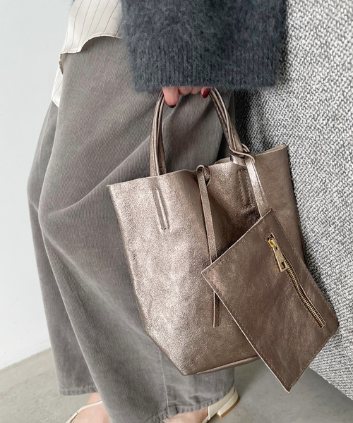LE TALON（ルタロン）の「MILLELA FIRENZE/ミレッラ METALLIC MINI TOTE（トートバッグ・レディース・ブラック/シルバー/ゴールド・FREE）」の7枚目の写真
