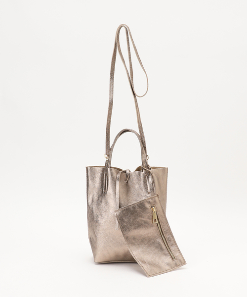 LE TALON(ルタロン)の「MILLELA FIRENZE/ミレッラ METALLIC MINI TOTE(トートバッグ・レディース・ブラック/シルバー/ゴールド・FREE)」の11枚目の写真