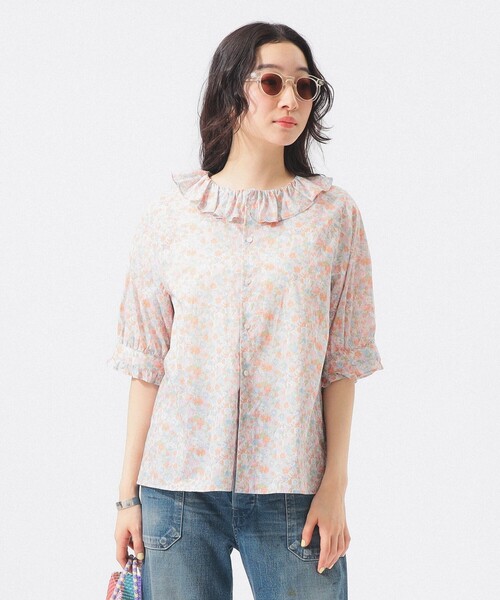 BEAMS BOY(ビームスボーイ)の「【8/20再値下げ】リバティ フリル 5分袖 シャツ(シャツ/ブラウス・レディース・サックスブルー/ネイビー・ONE SIZE)」の19枚目の写真
