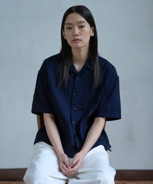OMNIGOD womens / オムニゴッド] オリジナルインディゴダブルガーゼ