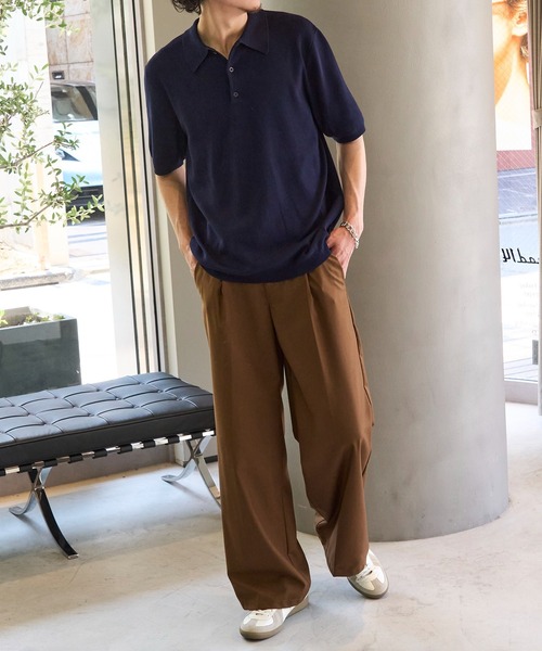 MAISON CLUB(メゾンクラブ)の「【MAISON CLUB】High gauge Knit Polo ハイゲージニットポロシャツ(ポロシャツ・メンズ・ライトグレー/ネイビー/ブラウン/ブラック・M/L)」の22枚目の写真