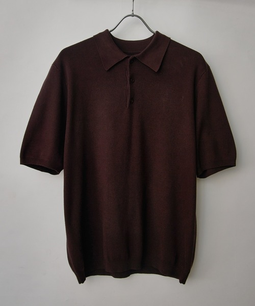 MAISON CLUB(メゾンクラブ)の「【MAISON CLUB】High gauge Knit Polo ハイゲージニットポロシャツ(ポロシャツ・メンズ・ライトグレー/ネイビー/ブラウン/ブラック・M/L)」の15枚目の写真