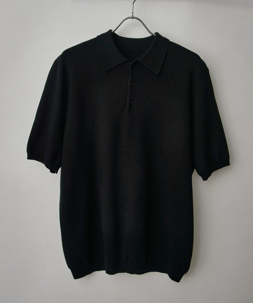 MAISON CLUB(メゾンクラブ)の「【MAISON CLUB】High gauge Knit Polo ハイゲージニットポロシャツ(ポロシャツ・メンズ・ライトグレー/ネイビー/ブラウン/ブラック・M/L)」の9枚目の写真
