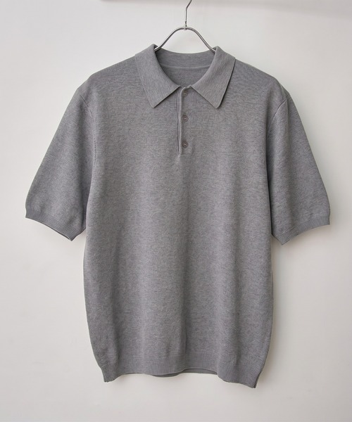 MAISON CLUB(メゾンクラブ)の「【MAISON CLUB】High gauge Knit Polo ハイゲージニットポロシャツ(ポロシャツ・メンズ・ライトグレー/ネイビー/ブラウン/ブラック・M/L)」の10枚目の写真