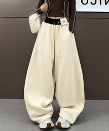 立体シルエット ワイドスウェットパンツ