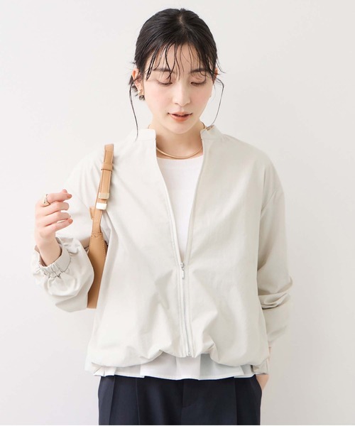 VIS（ビス）の「ボリュームバルーンブルゾン/UVケア・イージーケア（ブルゾン・レディース・カーキ/ブラック/キナリ・FREE）」の2枚目の写真